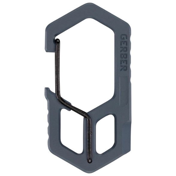 Gerber carabiner keychain with multi-tool and bottle opener in hand