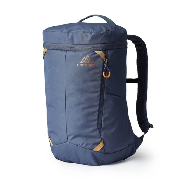 Eco-friendly 25L travel backpack with laptop sleeve and organizational pockets.