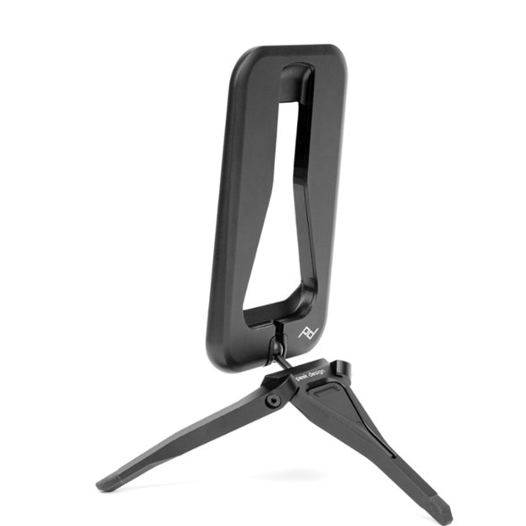 Peak Design Mobile Tripod Plus in a scenic outdoor setting, demonstrating its stability with a smartphone.