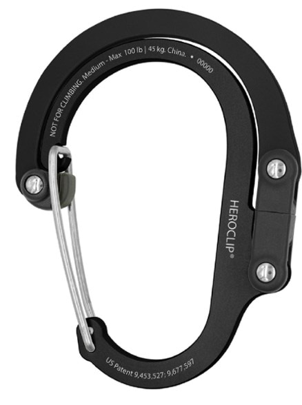 HeroGear Max rotating hook hanger securing lantern and backpack outdoors