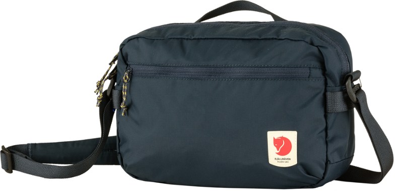 Front view of the Fjallraven High Coast Crossbody Bag in use during a day trip.