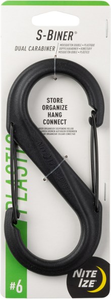 Nite Ize dual gate carabiner clip attached to backpack for outdoor use