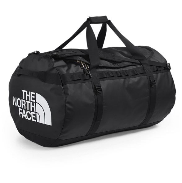 North Face Base Camp X-Large Duffel Bag open showing spacious interior with organization pockets