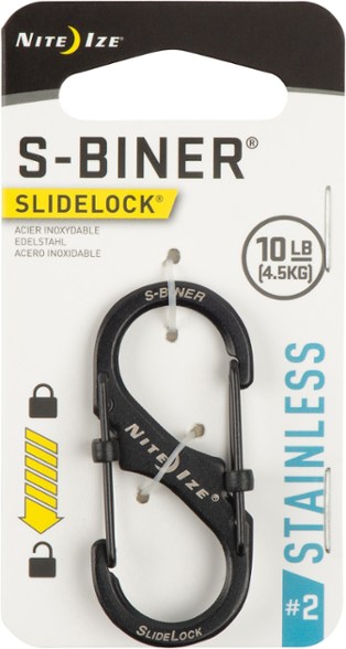 Stainless steel dual carabiner clip with slide lock for secure key organization