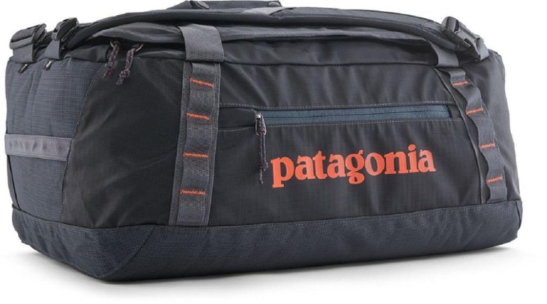 Patagonia Black Hole Duffel 40L showcasing its weather-resistant fabric and reinforced handles