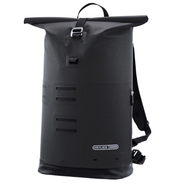 Urban Explorer waterproof backpack showcasing the roll-top closure feature.
