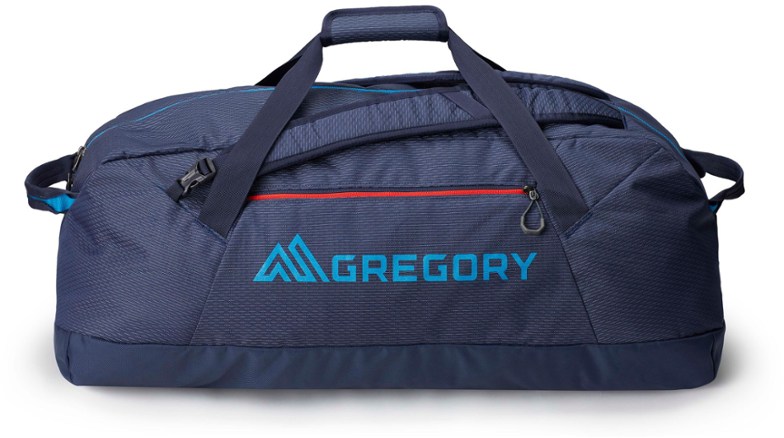 EcoTravel Pro 90L recycled duffel with backpack straps and side pocket