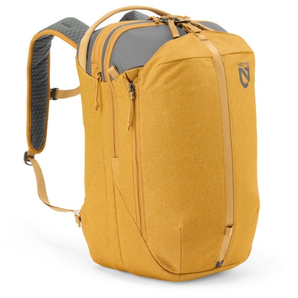 Close-up view of the NEMO Vantage 26L pack showcasing water-resistant fabric and sleek design