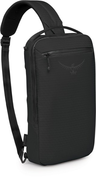 Archeon Sling 7 weatherproof sling bag mounted on a traveler for tech gear protection