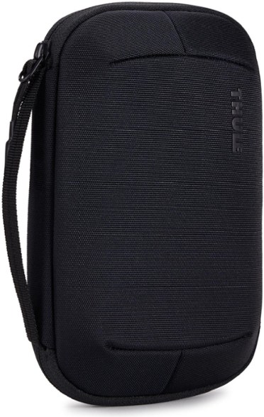 Thule Power Organizer Pro in use, showing organized cords and gadgets.