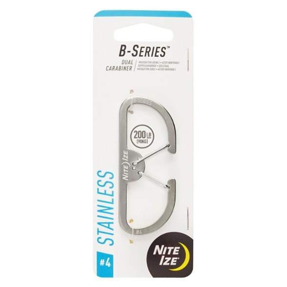 Stainless steel dual carabiner for outdoor gear