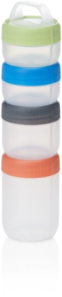 Stax Small Watertight Camping Containers stacked for easy storage.