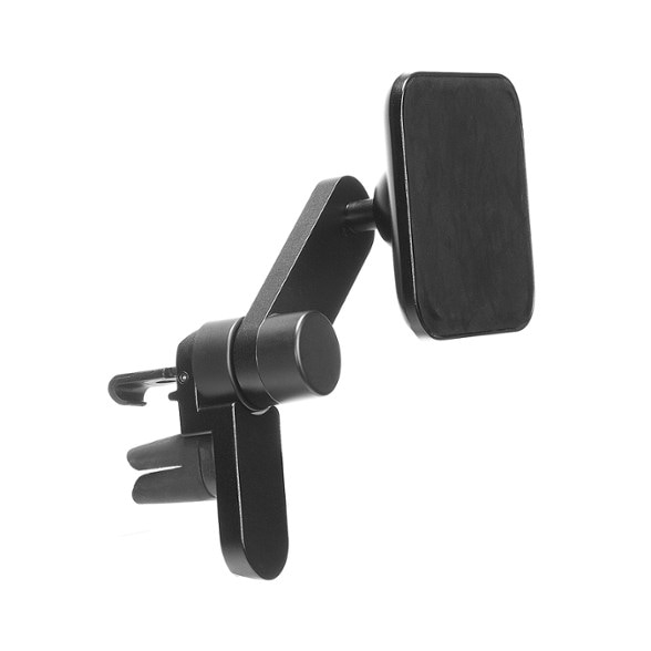 Side view of the rugged magnetic car vent mount showing its sturdy design and clamp mechanism.