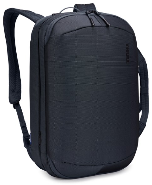 Thule Subterra 2 Hybrid travel bag in expanded backpack mode with laptop compartment visible