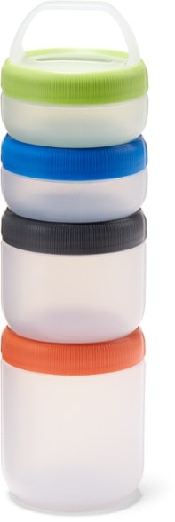 Humangear Stax containers stacked together for camping trips