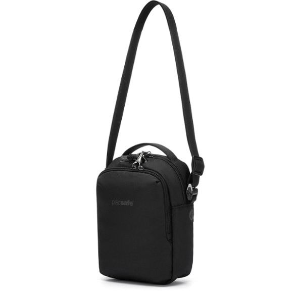 Pacsafe V Companion anti-theft crossbody bag worn diagonally across chest