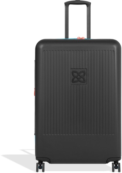 Durable wheeled luggage with expansion zipper, perfect for international travel