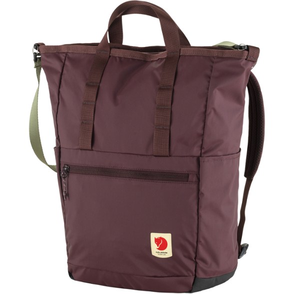 EcoHigh Coast Totepack with waterproof nylon fabric and laptop compartment, ideal for travel and hiking.