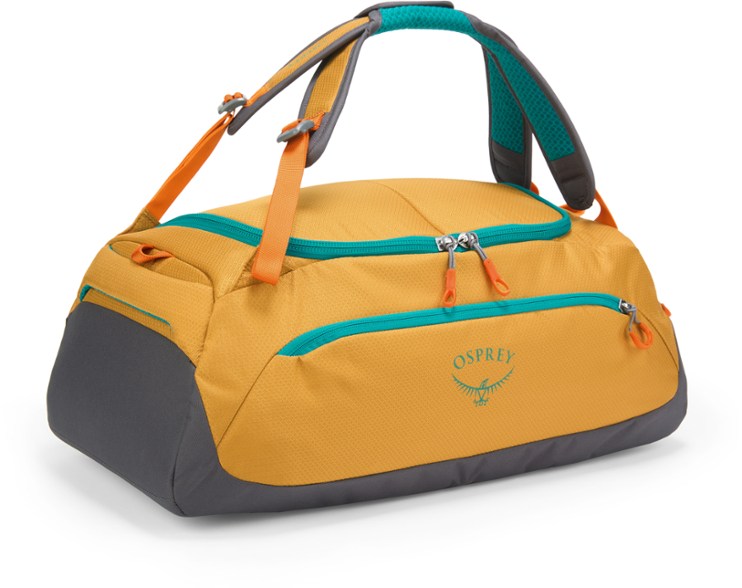 Daylite Duffel 30 carry-on bag worn as a backpack during travel