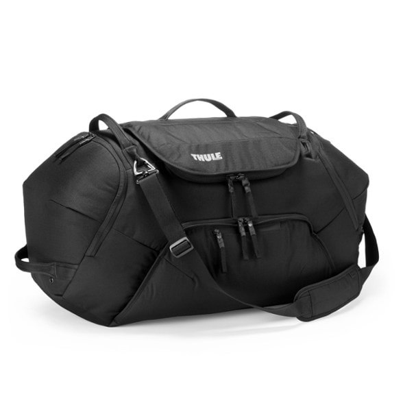 Ultimate 80L ski duffel bag showcasing its spacious interior and boot compartment.