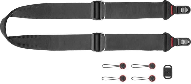 Peak Design Slide Strap 2.0 in use as a sling strap, demonstrating its quick adjust feature.