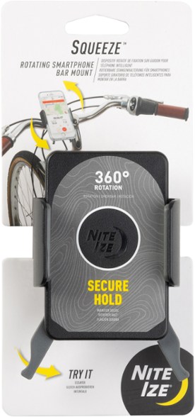 CycloneGrip Rotating Bike Phone Holder attached to bike handlebars