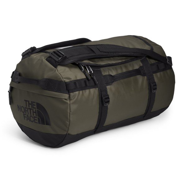 The North Face Compact Adventure Duffel showcasing its rugged design and spacious interior for weekend trips.