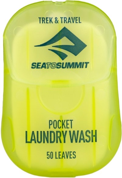 Sea To Summit Trek & Travel pocket laundry wash case with soap leaves for travel