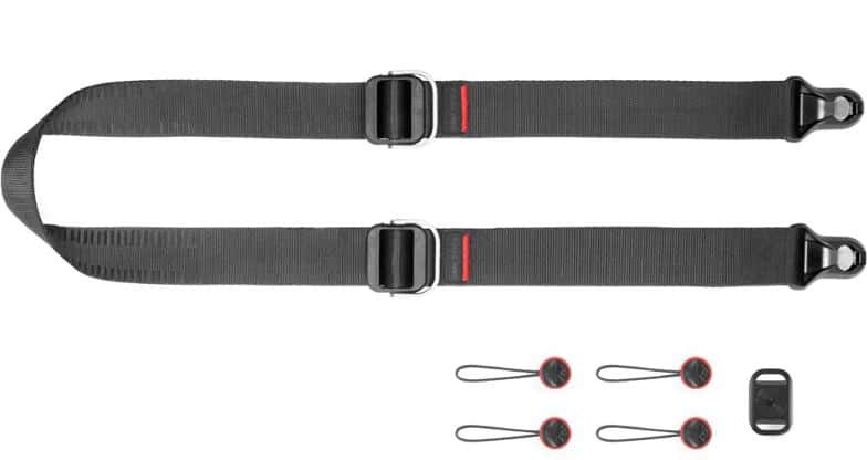 Peak Design Slide Lite Strap 2.0 on a mirrorless camera in a scenic outdoor setting