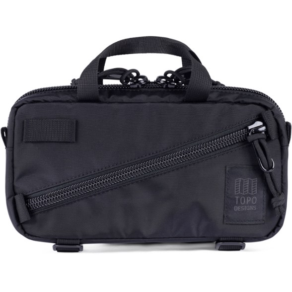 Front view of the fanny pack for men showcasing bike light loop and zippered pocket