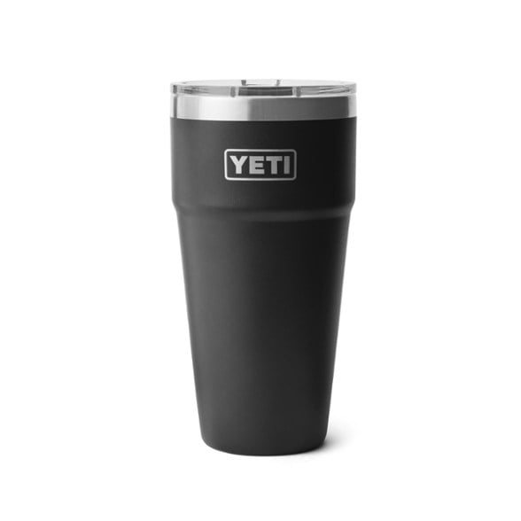 YETI Rambler stackable cup with MagSlider lid shown on wooden table