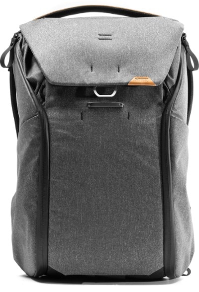 Front view of PeakFlex Travel Pro 20L showing MagLatch hardware and sleek silhouette