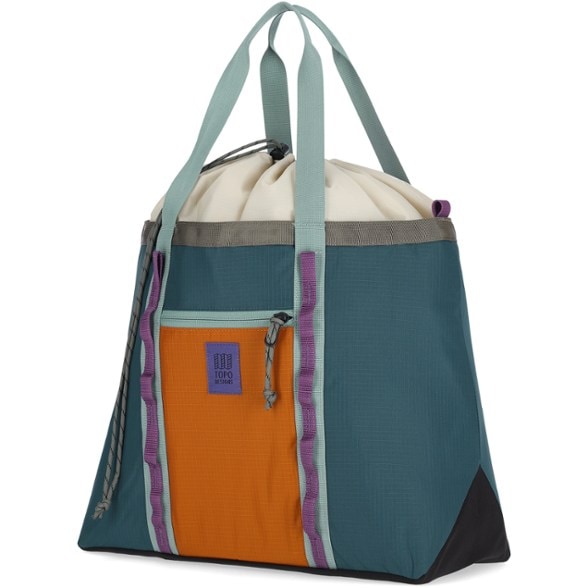 Eco-Friendly Mountain Utility Tote showcasing the main compartment and shoulder strap