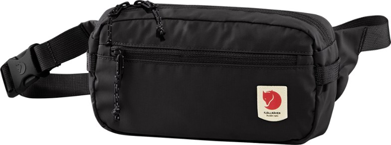 Side view of the hip pack showing waterproof nylon and ventilation mesh — ideal for travel