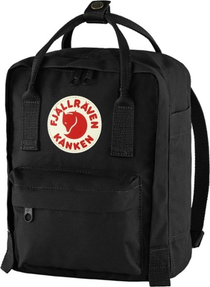 Fjallraven Kanken Mini pack with adjustable straps and reflective logo, suitable for casual use
