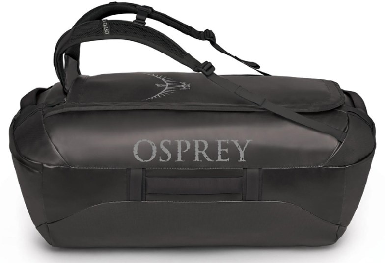Osprey Transporter 95L duffel bag showcasing the spacious main compartment and padded handles.