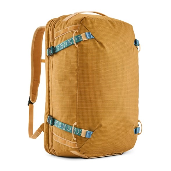 Patagonia Black Hole MLC 45L travel backpack with multiple carry options, ideal for international flights