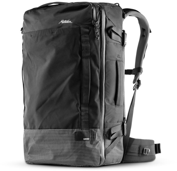 GlobeRider Adventure Pack showcasing multiple pockets and ergonomic design from the front angle.