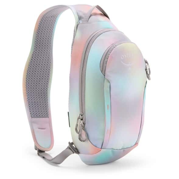 Osprey Pride Daylite Sling Bag worn on the shoulder for hiking