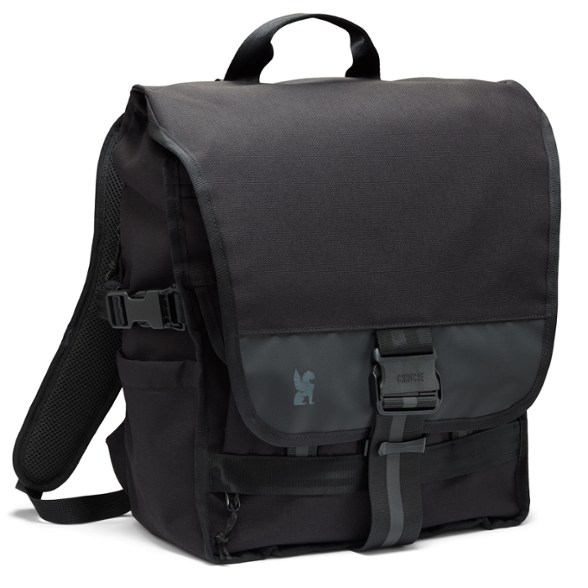 Urban Utility Backpack 30L from the side showing organizational features and water bottle holder.