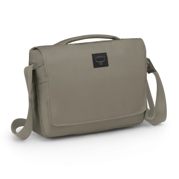 EcoTravel Messenger Bag front view, showcasing its sleek design and recycled polyester material