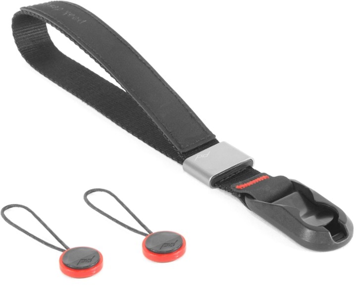 Close-up of the Peak Design cuff wrist strap showcasing its sleek design and anchor link system.