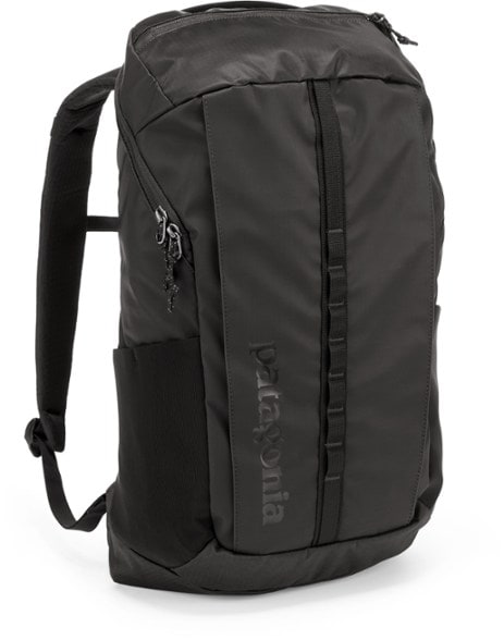 EcoTravel Daypack 25L front view, showcasing its durable design and recycled materials