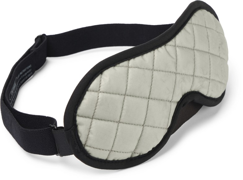 Front view of LunaRest travel eye mask showing soft microfiber contour and adjustable strap