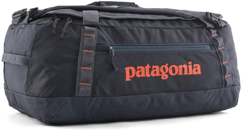 Front angle of the Patagonia bag showing haul handles and rugged exterior