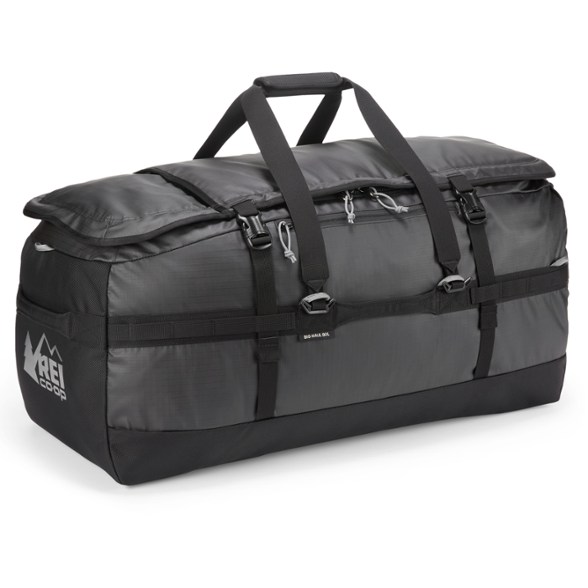 Big Haul 90L recycled duffel with external compression points and gear lash points