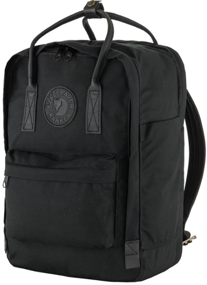 Kanken No. 2 Laptop Backpack shown in black, featuring padded straps and spacious compartments.