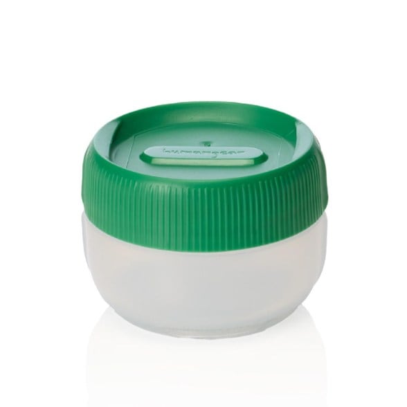 Compact travel storage container showcasing watertight seal