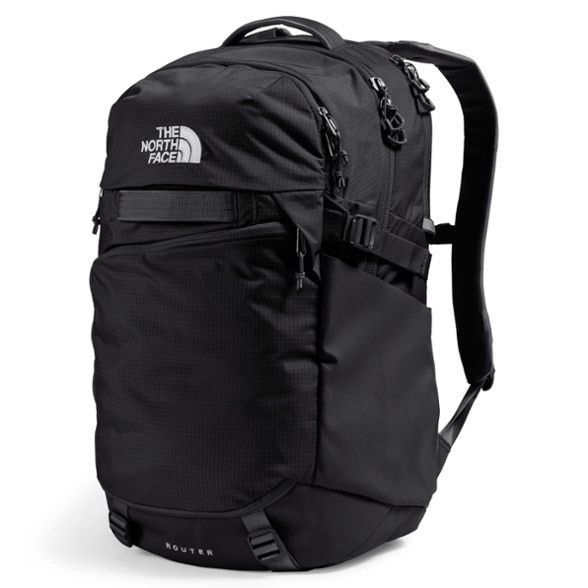 The North Face Router Pack showing front view with water bottle pockets