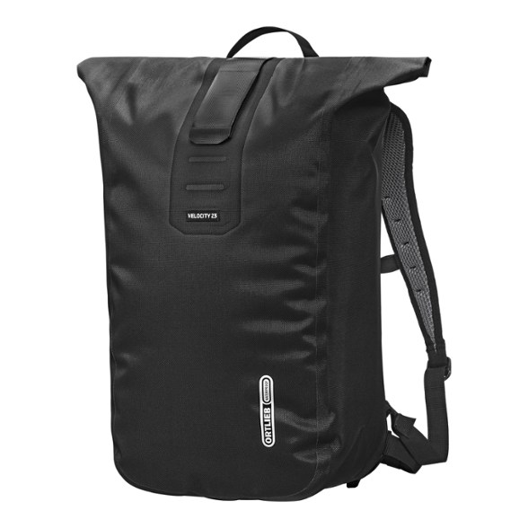 Close-up of the waterproof roll-top closure on the Ortlieb Velocity PS backpack